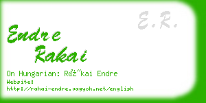 endre rakai business card